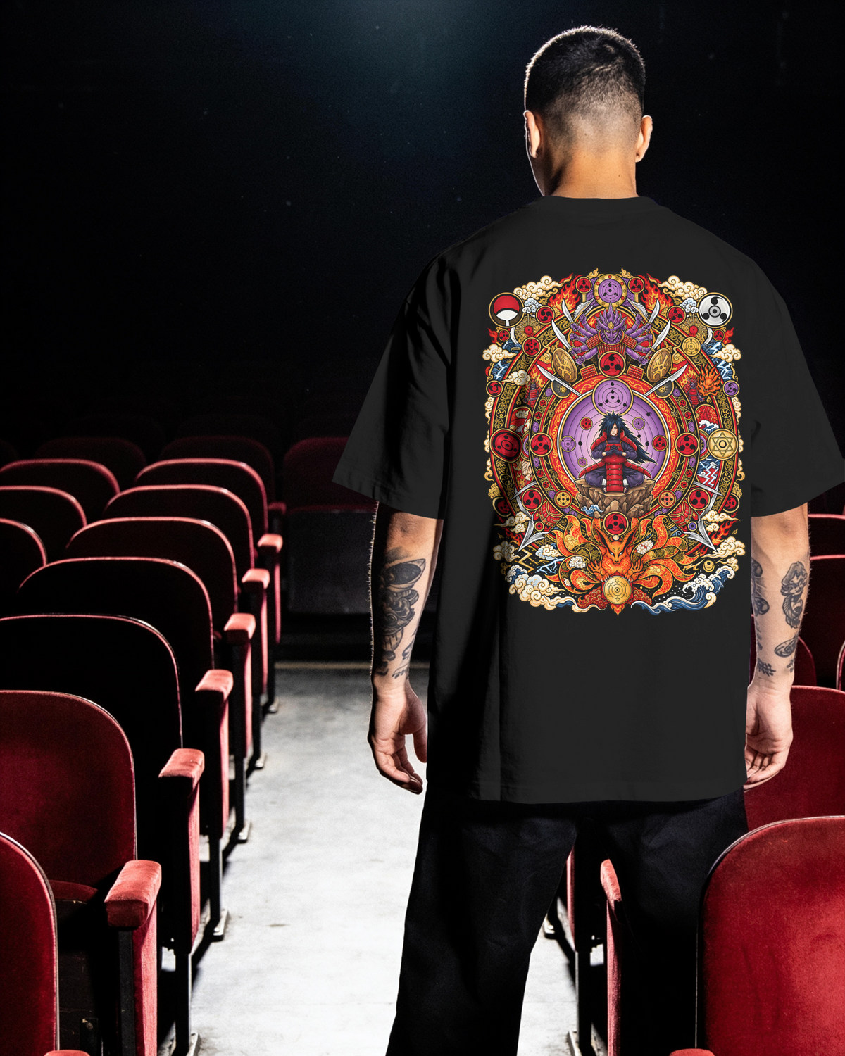 Madara Uchiha Naruto Premium Oversized T-Shirt – Shinobi War Design