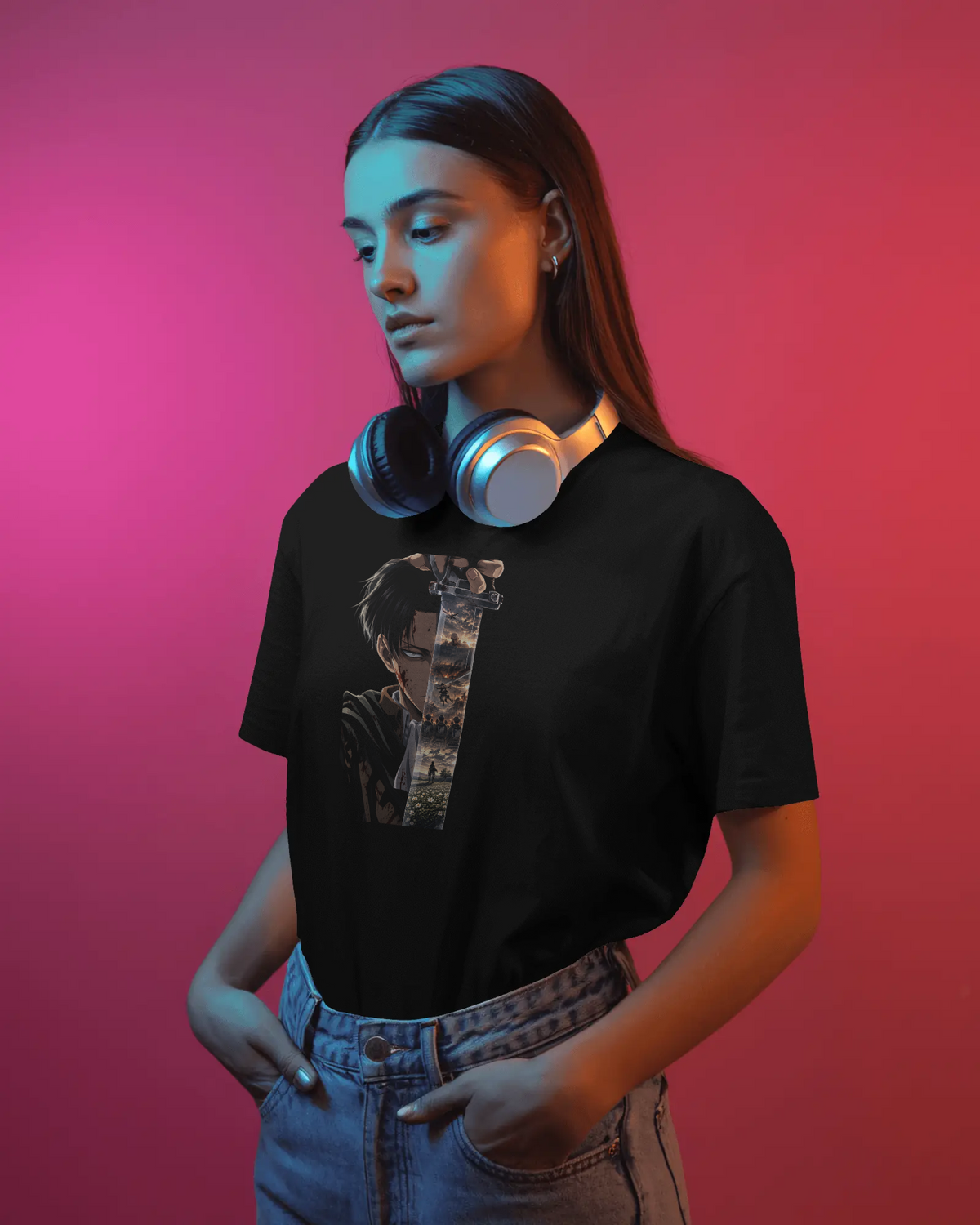 Levi Ackerman Attack on Titan Premium Oversized T-Shirt – Humanity’s Strongest Design