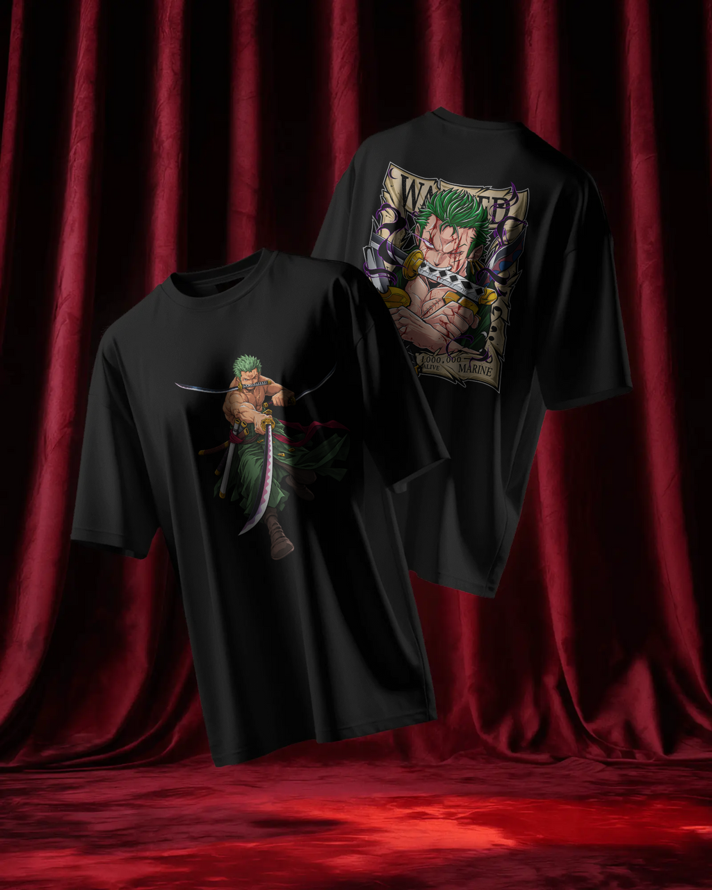 Roronoa Zoro One Piece Premium Oversized T-Shirt – Three Sword Style Design