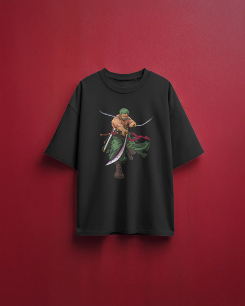 Roronoa Zoro One Piece Premium Oversized T-Shirt – Three Sword Style Design