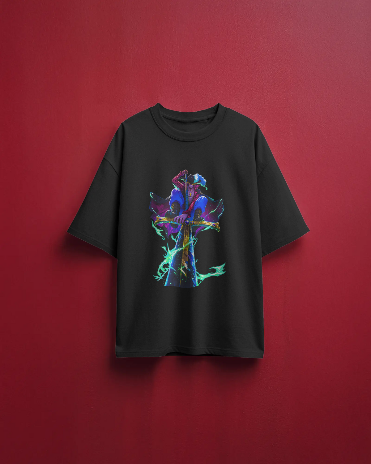 Dracule Mihawk One Piece Premium Oversized T-Shirt – World’s Strongest Swordsman Design