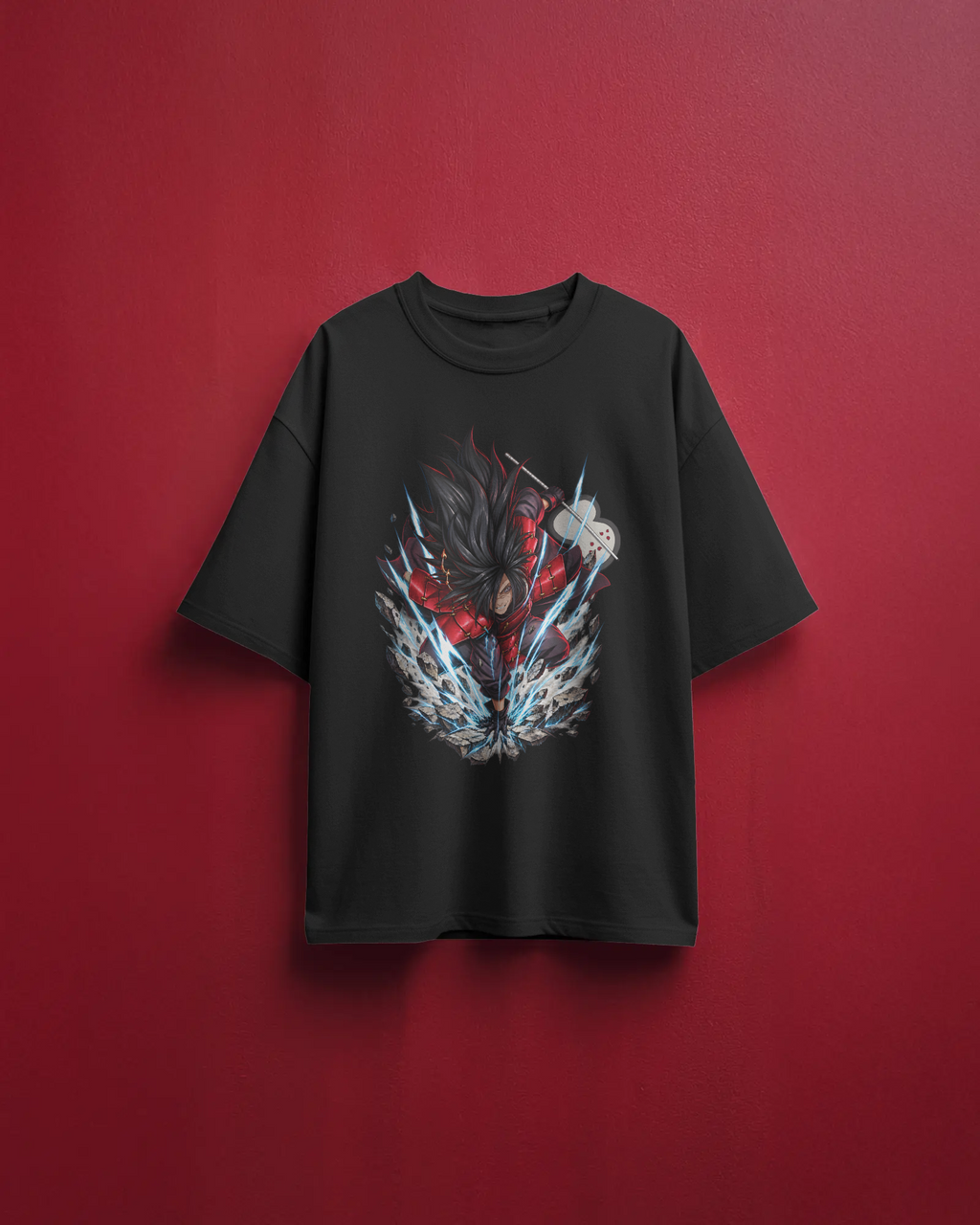 Madara Uchiha Naruto Premium Oversized T-Shirt – Shinobi War Design