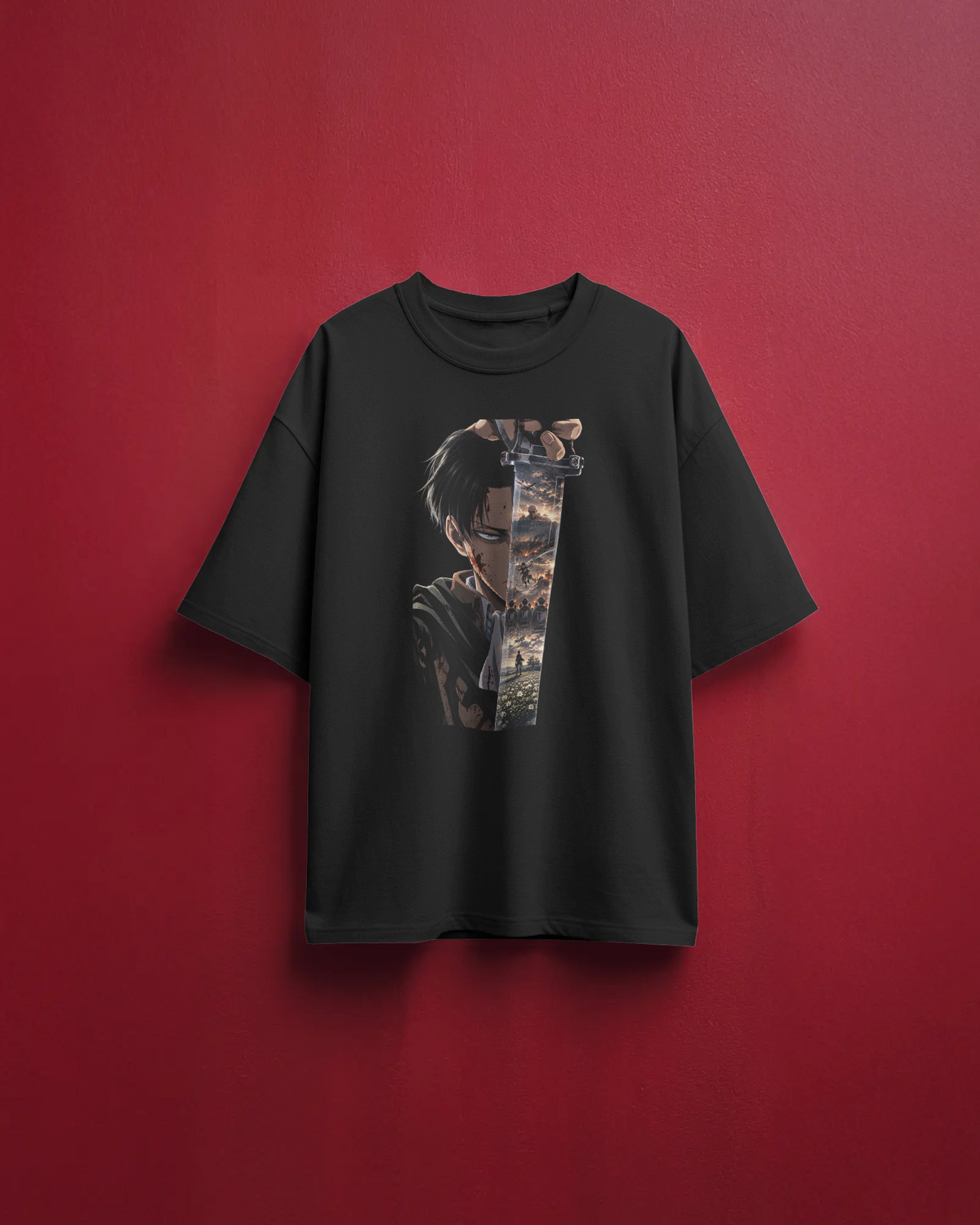 Levi Ackerman Attack on Titan Premium Oversized T-Shirt – Humanity’s Strongest Design