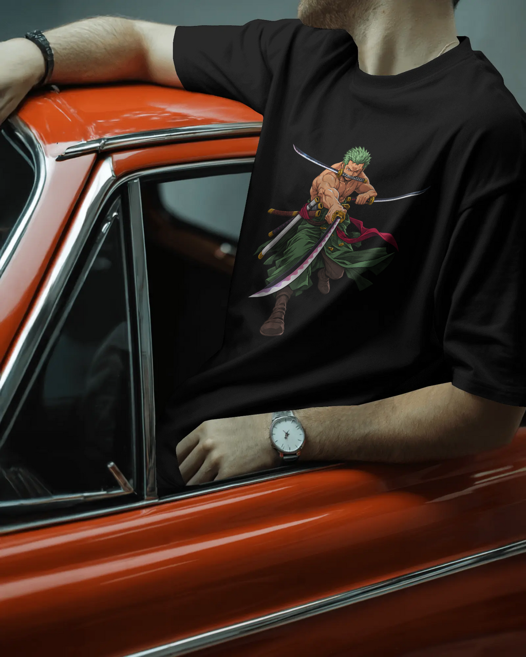 Roronoa Zoro One Piece Premium Oversized T-Shirt – Three Sword Style Design
