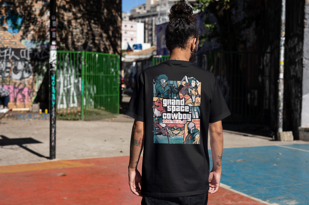 Spike Spiegel Cowboy Bebop black T-shirt back model