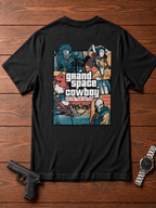 Spike Spiegel Cowboy Bebop black T-shirt back flatlay