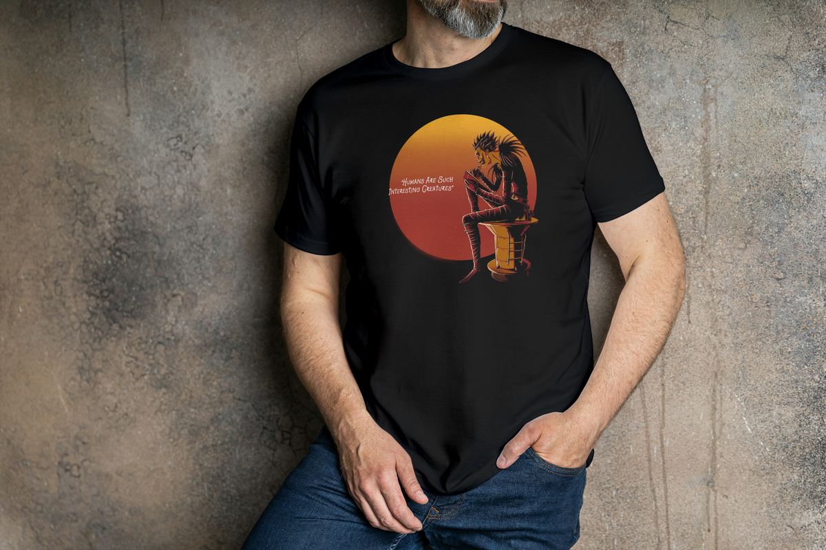 Ryuk Death Note black T-shirt front model