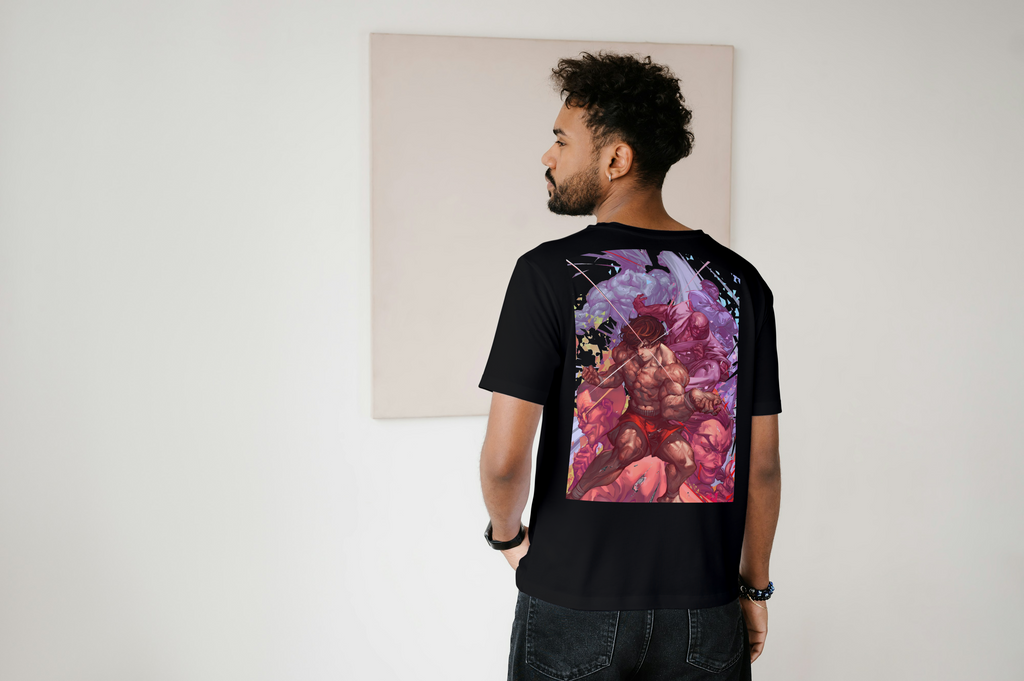 Baki Hanma Baki black T-shirt back model