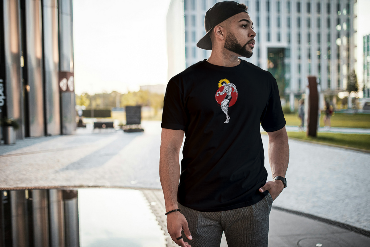 Baki Hanma Baki black T-shirt front model