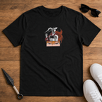 Ichigo Kurosaki Bleach black T-shirt front flatlay