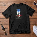 Denji Chainsaw Man black T-shirt front flatlay