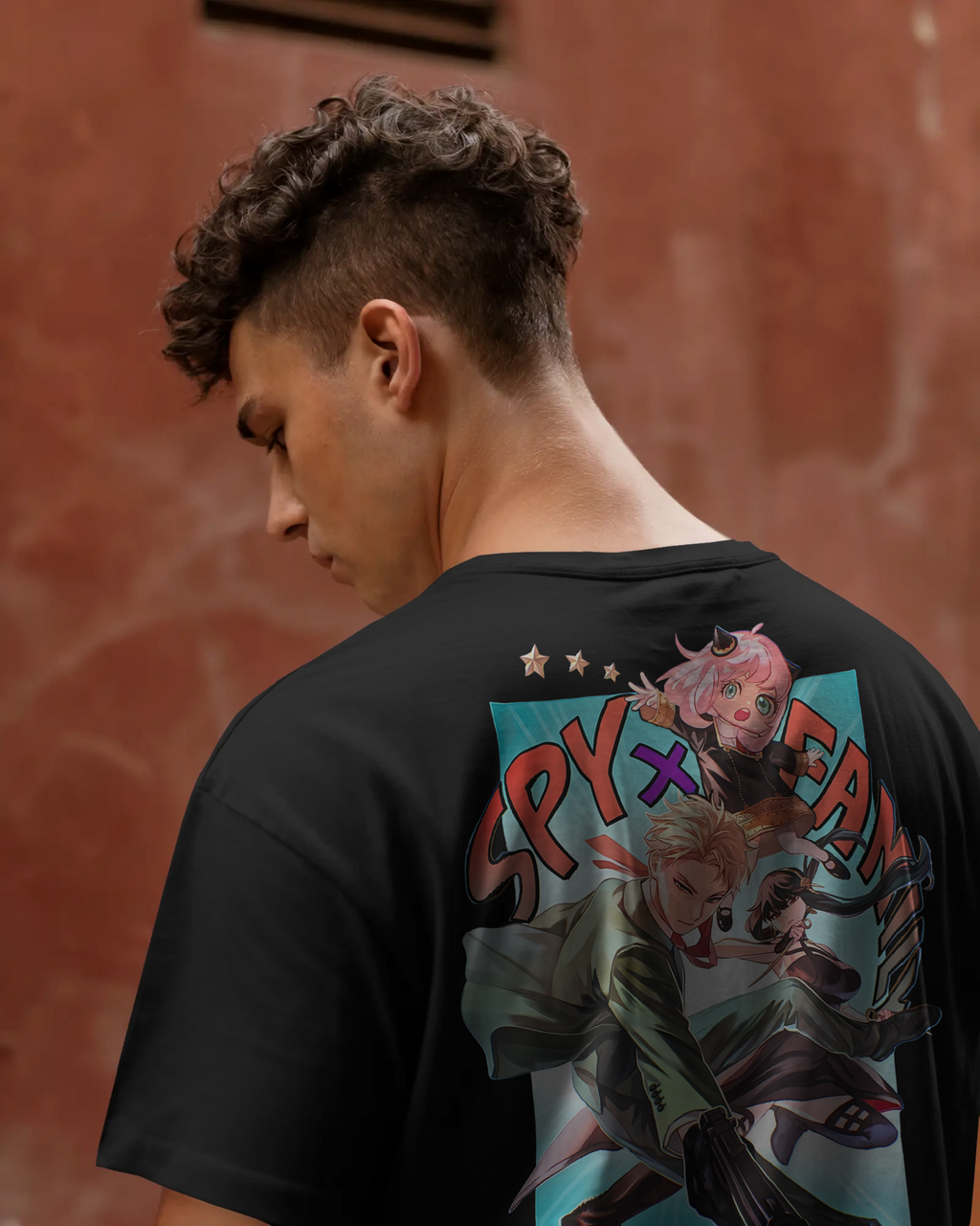 SPY x FAMILY Premium Oversized T-Shirt – Loid, Anya & Yor – mockup closeup spy family 2 BACK 2