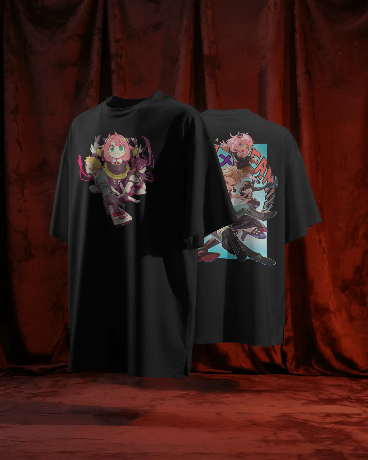 SPY x FAMILY Premium Oversized T-Shirt – Loid, Anya & Yor – mockup combo spy family 2