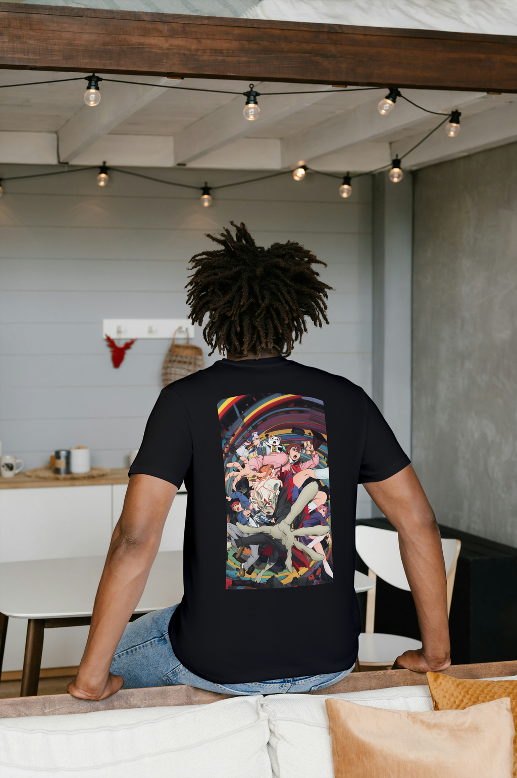 Dandadan Dandadan black T-shirt back model