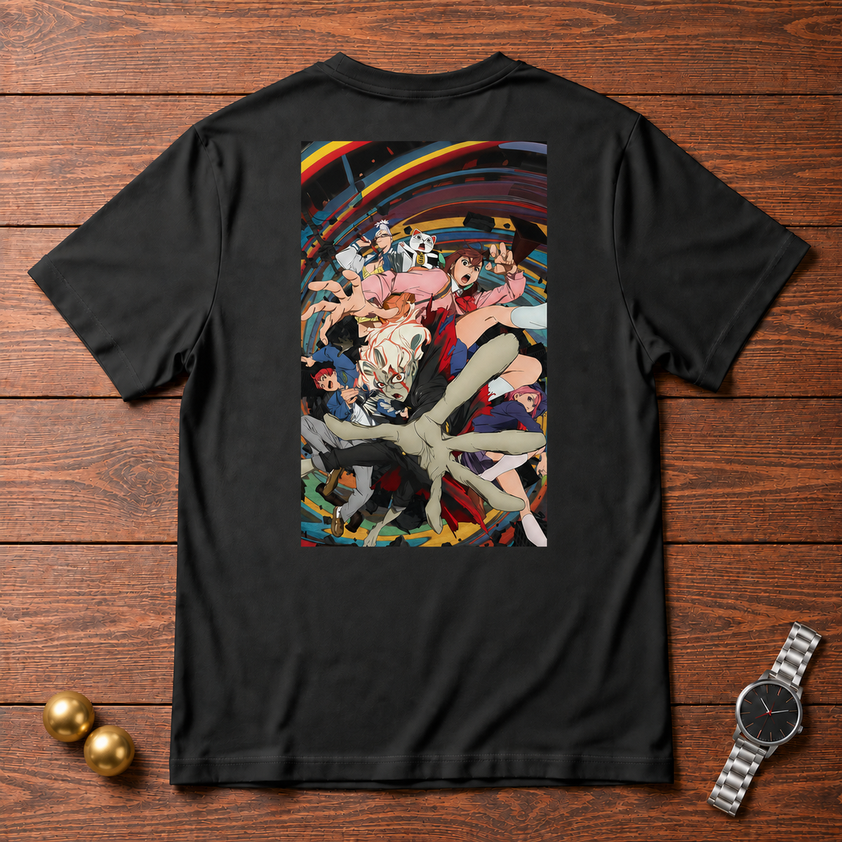 Dandadan Dandadan black T-shirt back flatlay