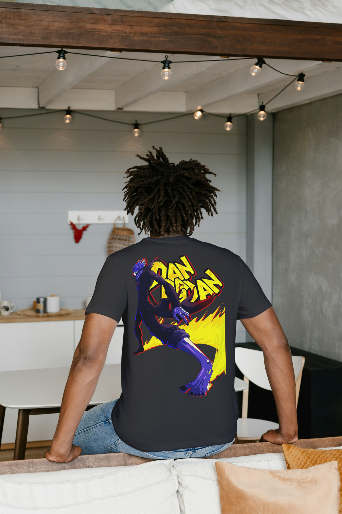 Dandadan Dandadan black T-shirt back model