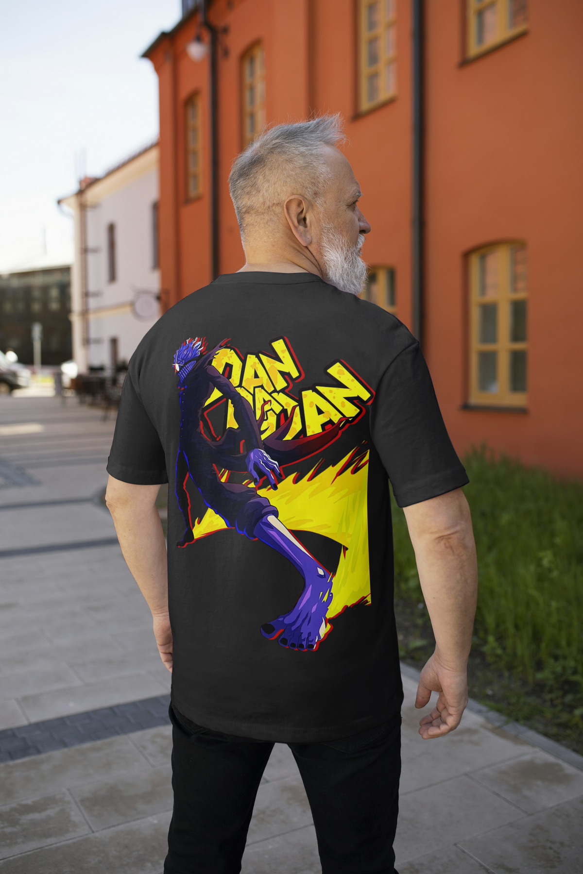 Dandadan Dandadan black T-shirt back model