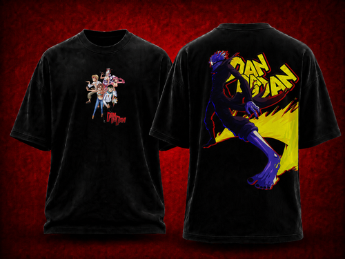 Dandadan Dandadan black T-shirt front and back model