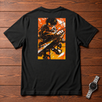 Levi Ackerman Attack on Titan black T-shirt back flatlay