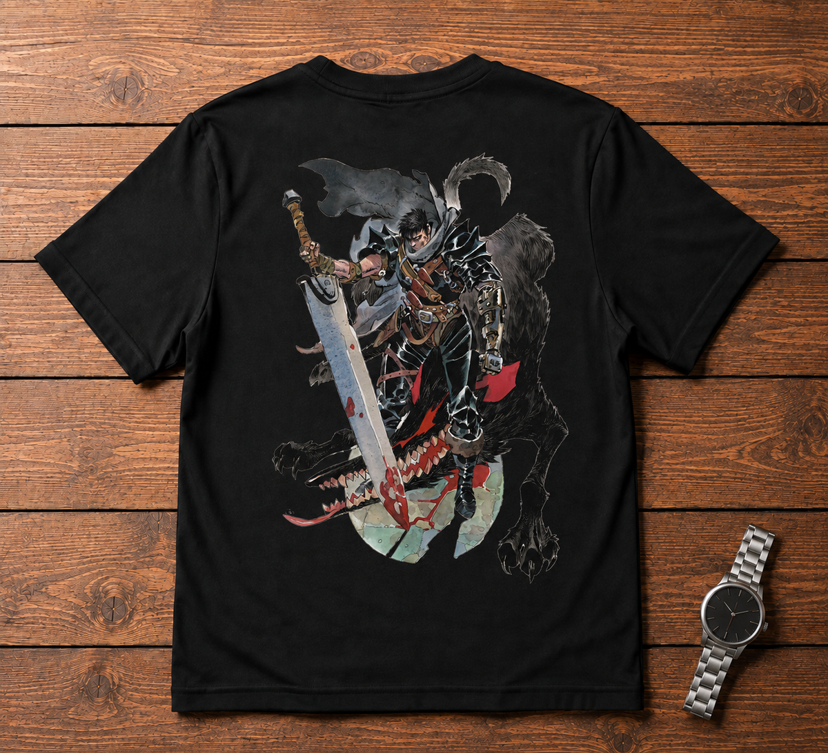Berserk Berserk black T-shirt back flatlay