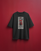 Akira Anime Premium Oversized T-Shirt – Cyberpunk Design – mockup floating Akira 1 stamp FRONT