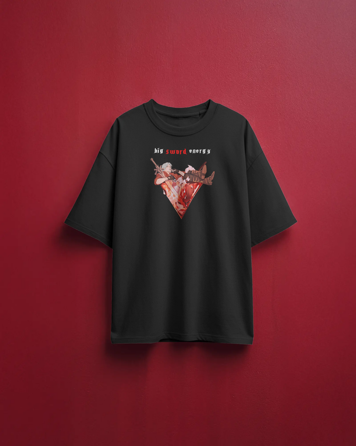 Dante Devil May Cry Premium Oversized T-Shirt – mockup floating DMC dante FRONT