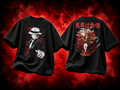 Muzan Kibutsuji Demon Slayer Premium Oversized T-Shirt – mockup floating Demon Slayer Muzan 1 COMBO