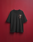 Denji & Reze Chainsaw Man Premium Oversized T-Shirt – Action Design – mockup floating chainsaw man denji reze action 2 FRONT