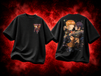 Denji & Reze Chainsaw Man Premium Oversized T-Shirt – Couple Design – mockup floating chainsaw man denji reze couple COMBO