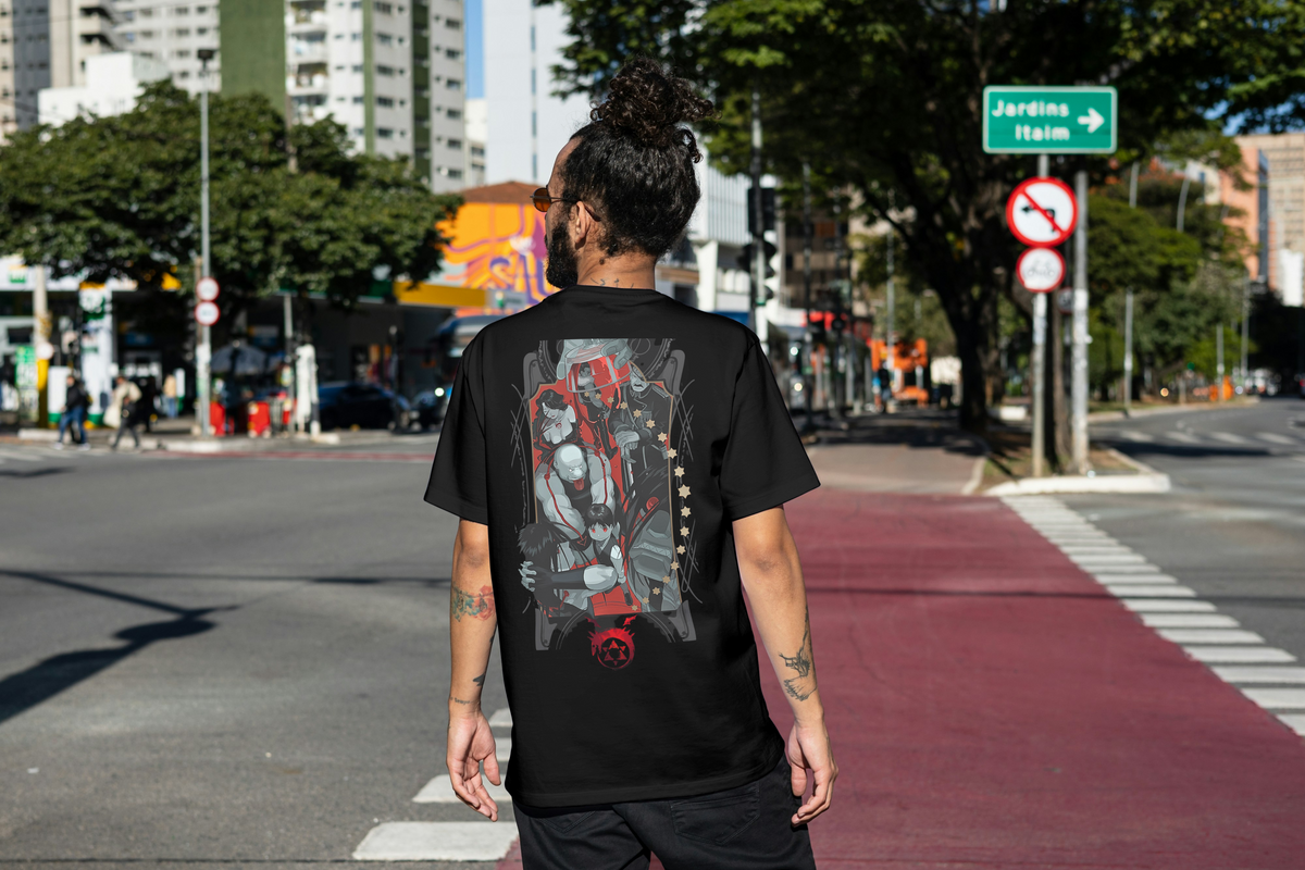 Homunculi Fullmetal Alchemist black T-shirt back model