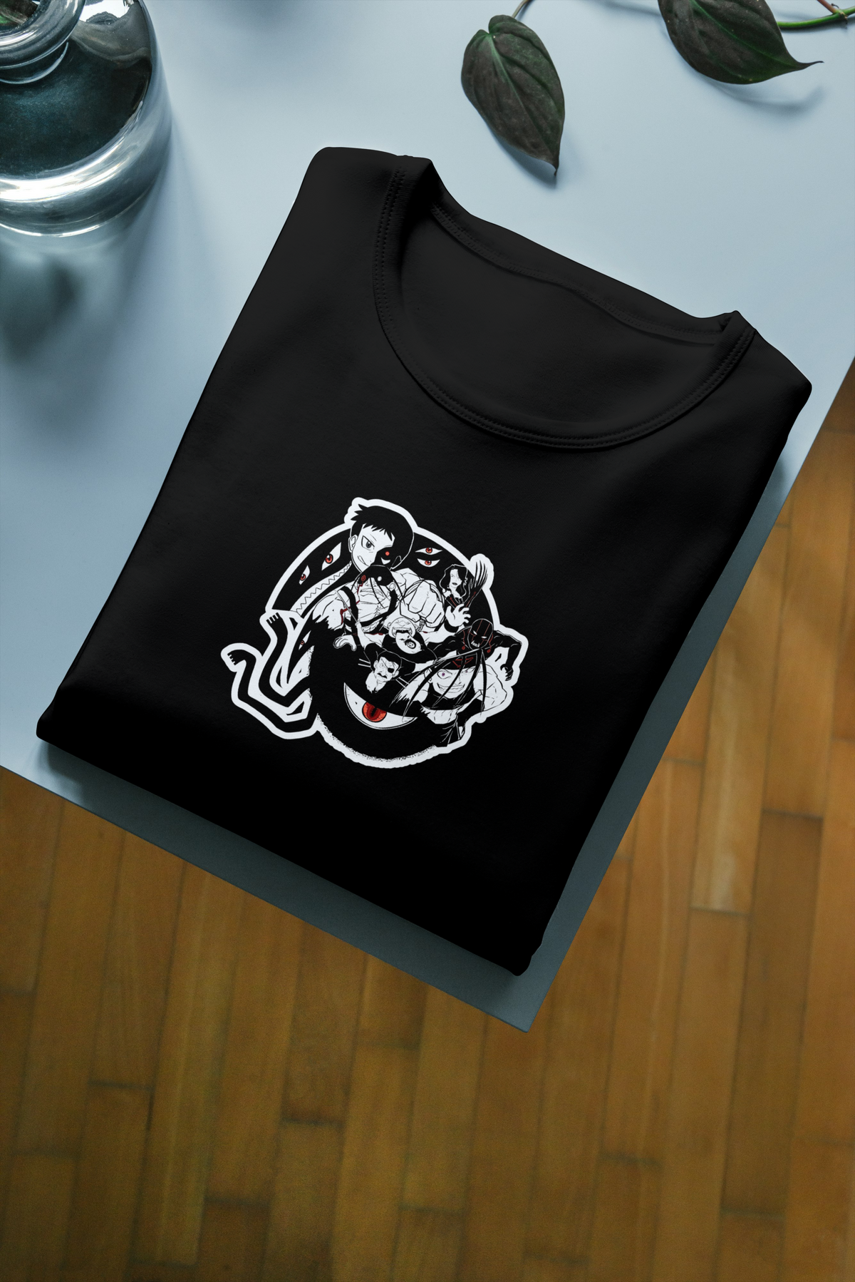Homunculi Fullmetal Alchemist black T-shirt front flatlay