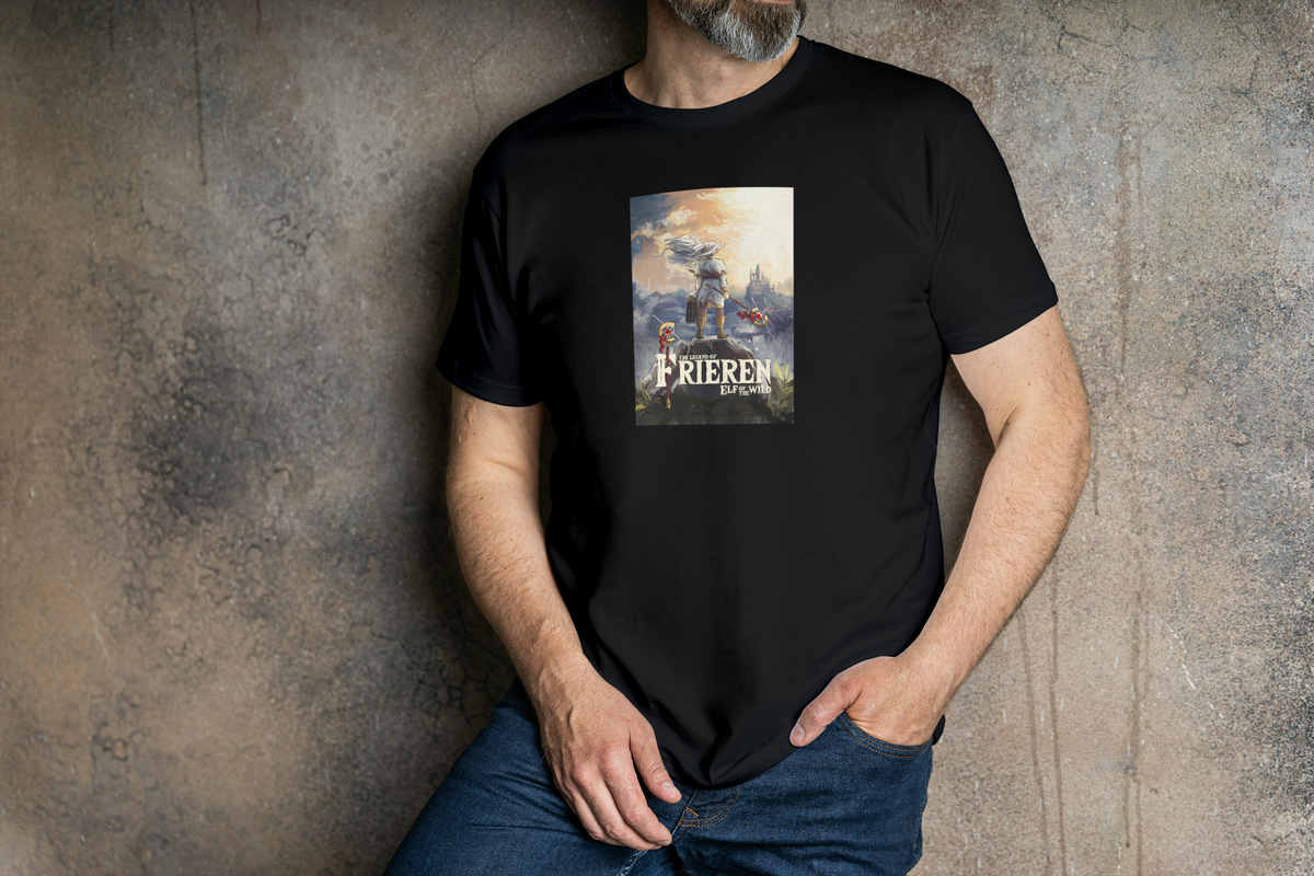 Frieren Frieren: Beyond Journey's End black T-shirt front model