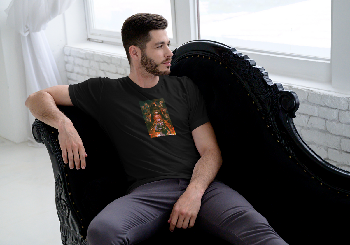Mavuika Genshin Impact black T-shirt front model