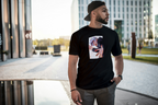 Gojo Satoru Jujutsu Kaisen black T-shirt front model