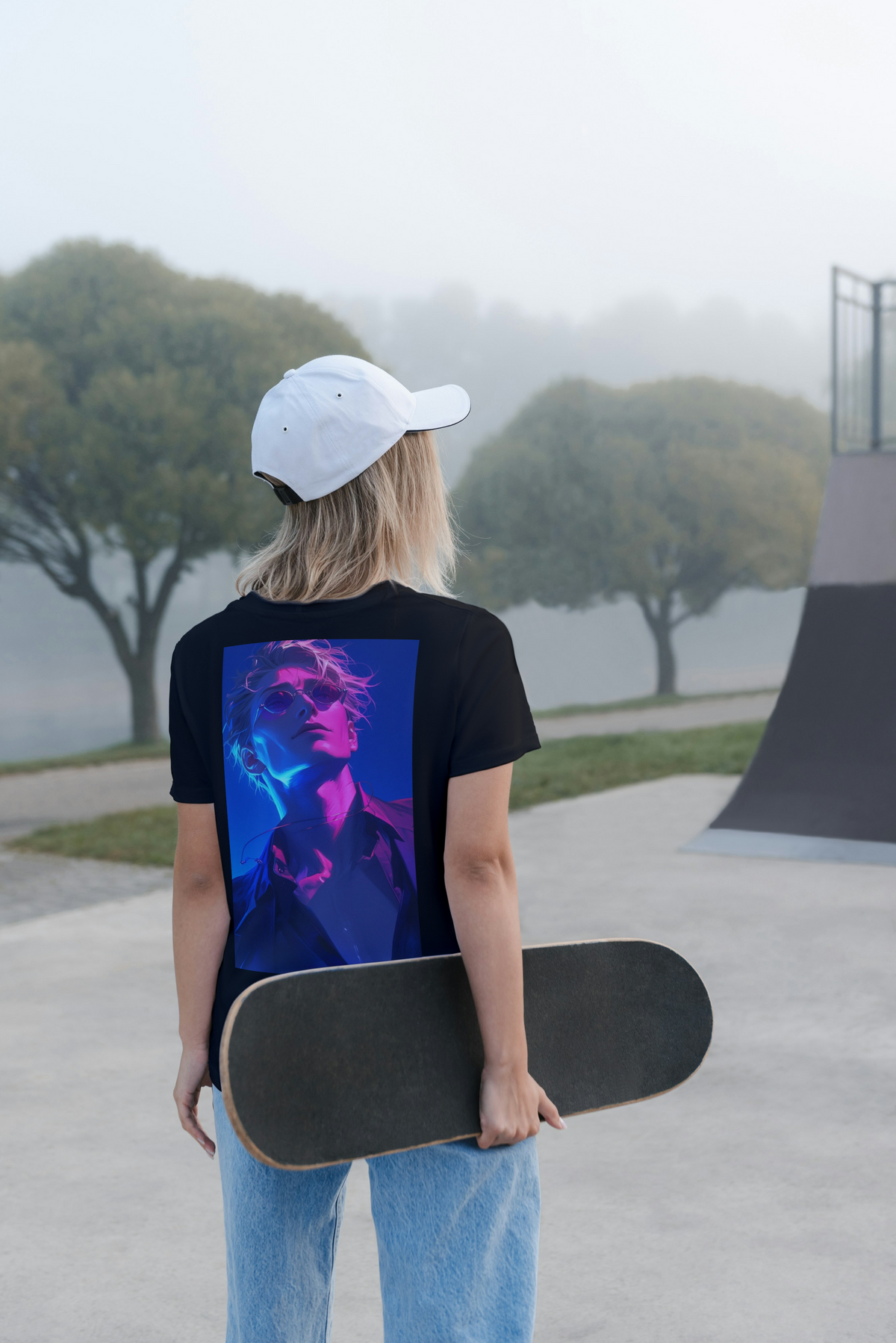 Kento Nanami Jujutsu Kaisen black T-shirt back model
