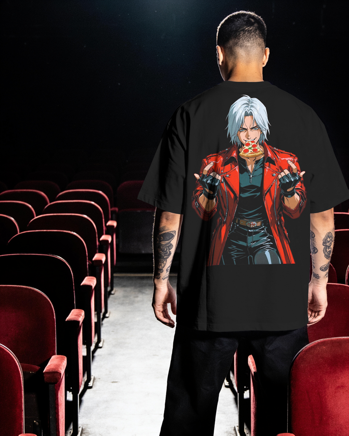 Dante Devil May Cry Premium Oversized T-Shirt – mockup lifestyle DMC dante BACK