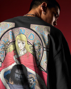 Vinland Saga Premium Oversized T-Shirt – Thorfinn Design – mockup lifestyle Vinland saga 1 BACK closeup