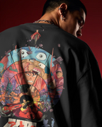 Akira Anime Premium Oversized T-Shirt – Cyberpunk Design – mockup lifestyle akira 1 BACK closeup