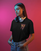 Denji & Reze Chainsaw Man Premium Oversized T-Shirt – Couple Design – mockup lifestyle chainsaw man denji reze couple FRONT 2