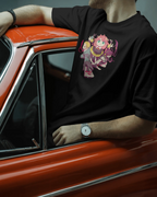 SPY x FAMILY Premium Oversized T-Shirt – Loid, Anya & Yor – mockup lifestyle closeup spy family 2 FRONT