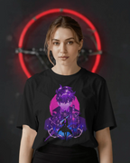 Sung Jinwoo Solo Leveling Premium Oversized T-Shirt – Blade Design – mockup lifestyle solo leveling jinwoo blade 2 FRONT 2