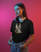 SPY x FAMILY Premium Oversized T-Shirt – Anya & Bond – mockup lifestyle spy family plane FRONT