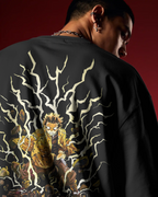 Zenitsu Agatsuma Demon Slayer Premium Oversized T-Shirt – mockup lifestyle zenitsu BACK closeup