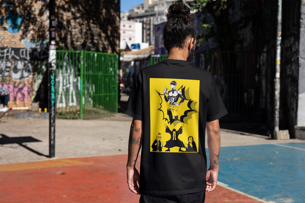 Mash Burnedead Mashle: Magic and Muscles black T-shirt back model