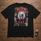 Jiraiya Naruto black T-shirt back flatlay