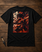 Madara Uchiha Naruto black T-shirt back flatlay