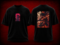 Madara Uchiha Naruto black T-shirt front and back model