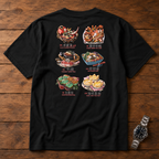 Meowth Pokémon black T-shirt back flatlay