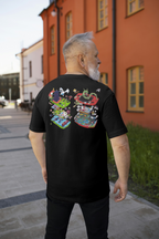 Charizard Pokémon black T-shirt back model