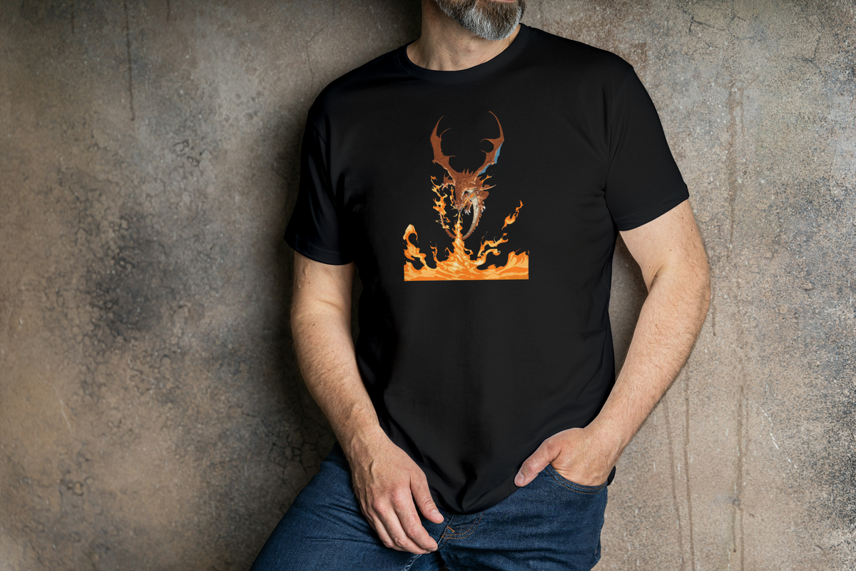 Charizard Pokémon black T-shirt front model